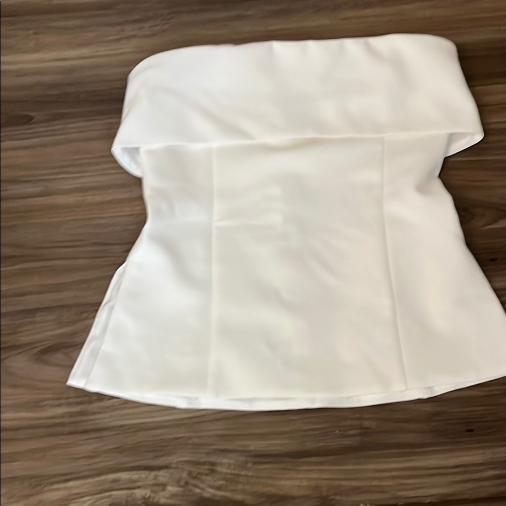 Babaton White Strapless Top